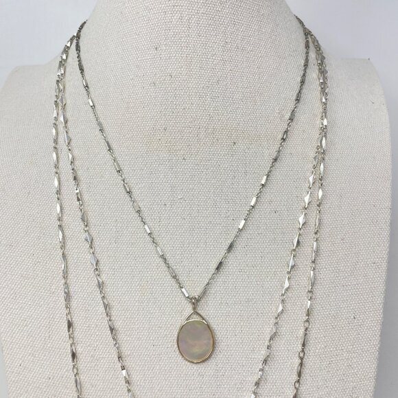 Stella & Dot Aurelia Mother Of‎ Pearl Necklace Set Convertible Reversible - Picture 9 of 11